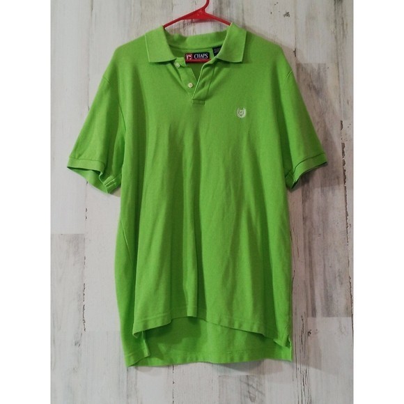 Men's Chaps Polo Green Shirt Size Large - Picture 16 of 16